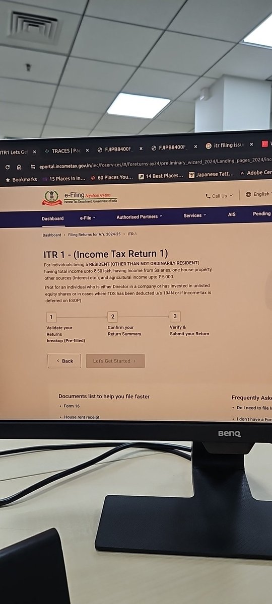 ArjunBabu93's tweet photo. @IncomeTaxIndia unable to move forward with filing ITR, the Let's Get Started button is disabled !!! https://t.co/GkSPDR4fBU