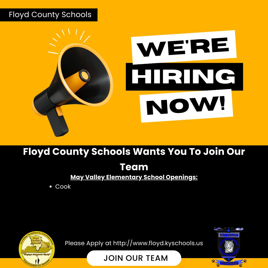 Floyd County Schools (@schoolsfloyd) on Twitter photo Job Openings in Floyd County (2/3) Job Openings in Floyd County (2/3)
