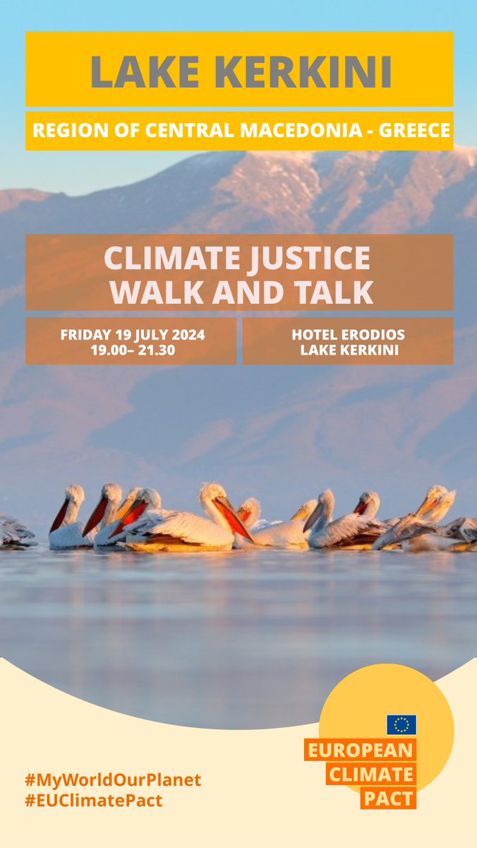 INZEB.ORG (@inzeborg) on Twitter photo 🌍Our Climate Dialogues in Central Macedonia continue!
Event 2: Climate Justice Walk & Talk at Lake Kerkini
🗓Date: Friday, 19 July 2024
🕔Time: 19:00 – 21:30
📍Location: Erodios Hotel Cafe
#EUClimatePact #MyWorldOurPlanet
<a href="/EUClimateAction/">EU Climate Action</a> 🌍Our Climate Dialogues in Central Macedonia continue!
Event 2: Climate Justice Walk & Talk at Lake Kerkini
🗓Date: Friday, 19 July 2024
🕔Time: 19:00 – 21:30
📍Location: Erodios Hotel Cafe
#EUClimatePact #MyWorldOurPlanet
<a href="/EUClimateAction/">EU Climate Action</a>