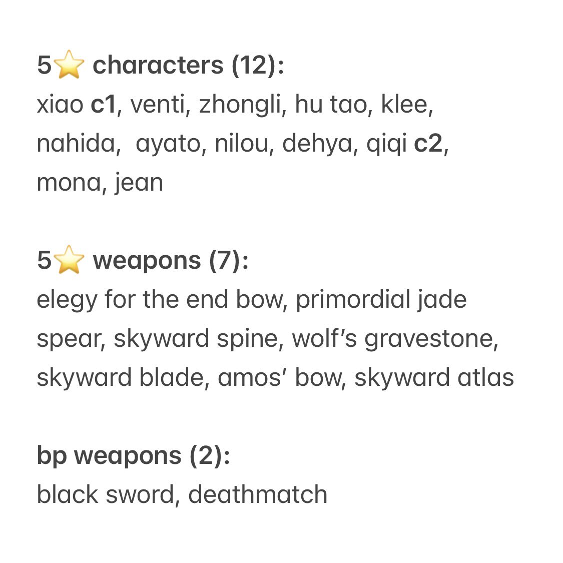 ddeonumails's tweet photo. wts lfb fs for sale selling ph

AR57 genshin account (asia)
PHP 5k (negotiable)

— xiaoven main
— 5⭐️ charac: 12
— 5⭐️ weapons: 7
— account from 2020 (v 1.2)
— last fully used: 2022

dm me for more details 😊 https://t.co/XG8OfzC1DO