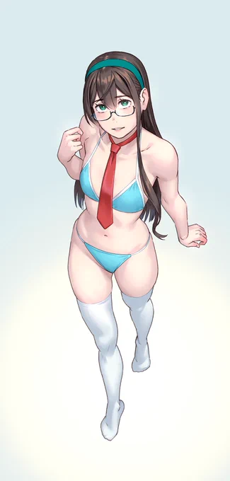 お題箱にビキニニーソにネクタイ淀と来ていたので。なんか変態チックですね…。 