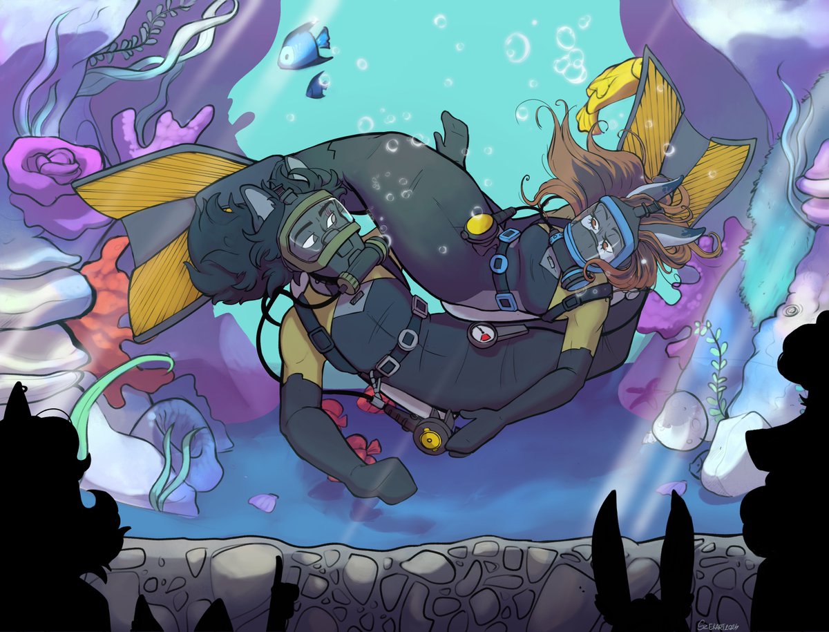 Mermaiding with <a href="/Pokill99/">Pokill99 🐺☢️🦉</a> :&gt;

Thank you to <a href="/EnikoKitty/">SzekART</a> for the amazing artwork! &lt;3