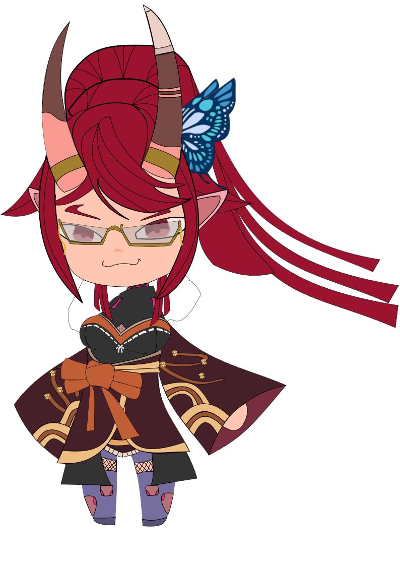 Voidlosturge's tweet photo. Couldn't sleep, did a small project of a little Oni #JustDrawsha https://t.co/KhMXES6dPU