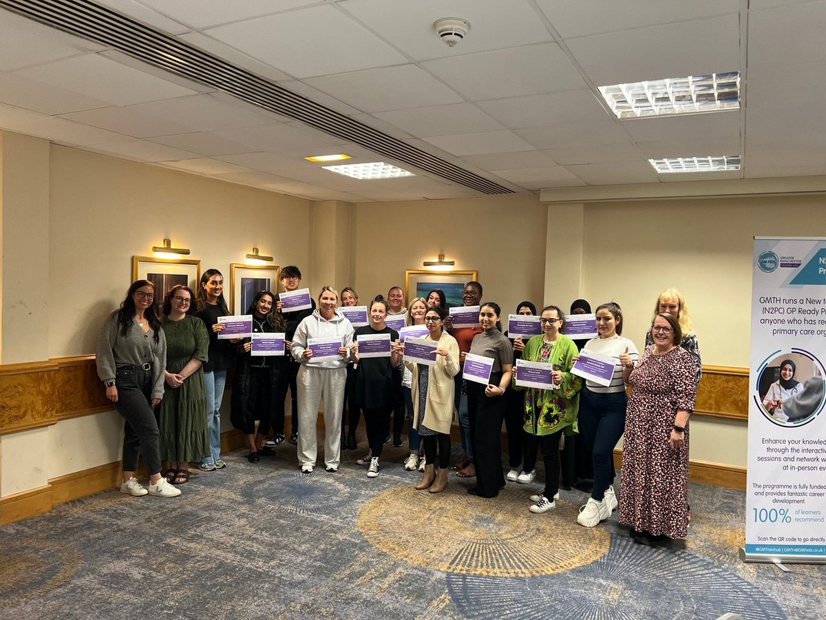 Congratulations to our colleagues from across Greater Manchester for completing the New to Primary Care (N2PC) programme! 🎉

Interested in being part of the next course? Click here 👉 gmthub.co.uk/portfolio-item…

#N2PC #Leadership