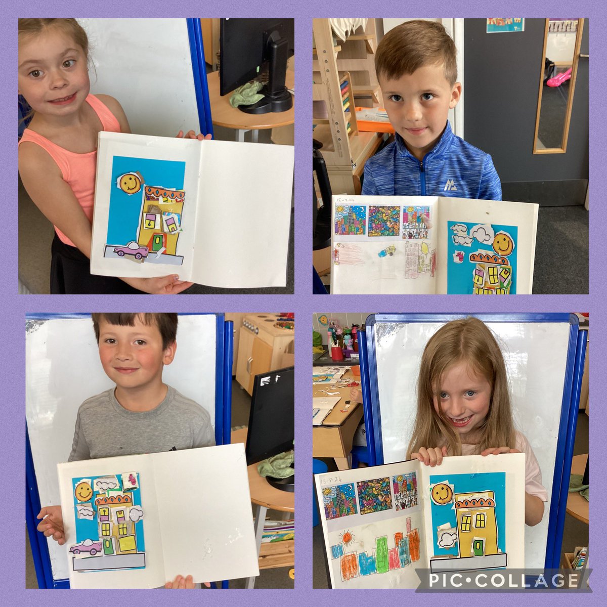 halebank_sch's tweet photo. What a busy afternoon #HBWillowClass24 have had. Weβve had lots of fun getting messy creating brilliant pictures using the layering cardboard technique inspired by the artist James Rizzi #HBArt #layeringcardboard #3Deffect https://t.co/U14Y25WhRX