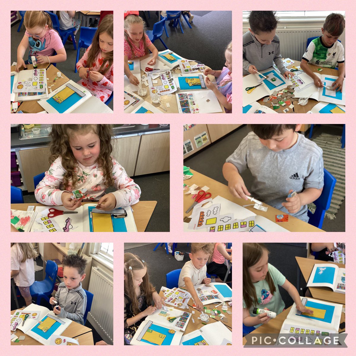 halebank_sch's tweet photo. What a busy afternoon #HBWillowClass24 have had. Weβve had lots of fun getting messy creating brilliant pictures using the layering cardboard technique inspired by the artist James Rizzi #HBArt #layeringcardboard #3Deffect https://t.co/U14Y25WhRX