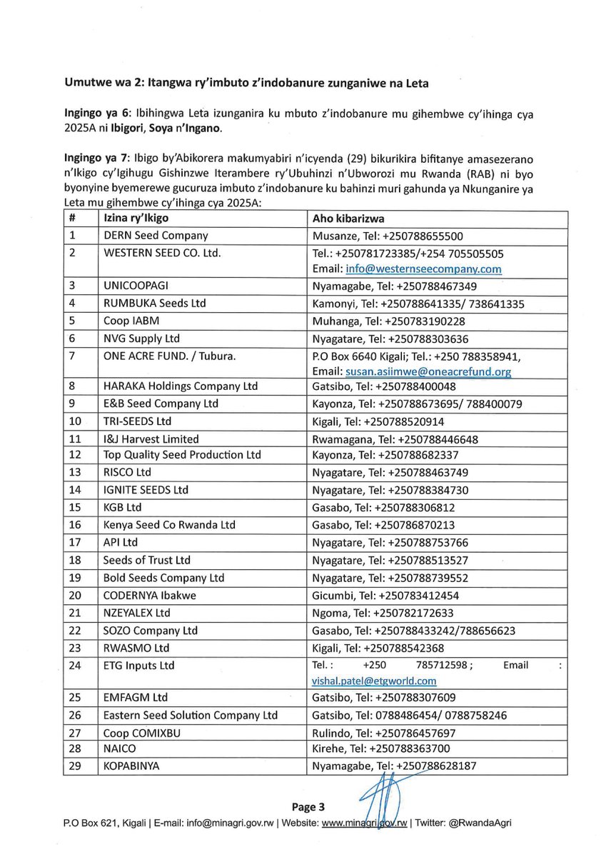 Ministry of Agriculture & Animal Resources |Rwanda tweet media