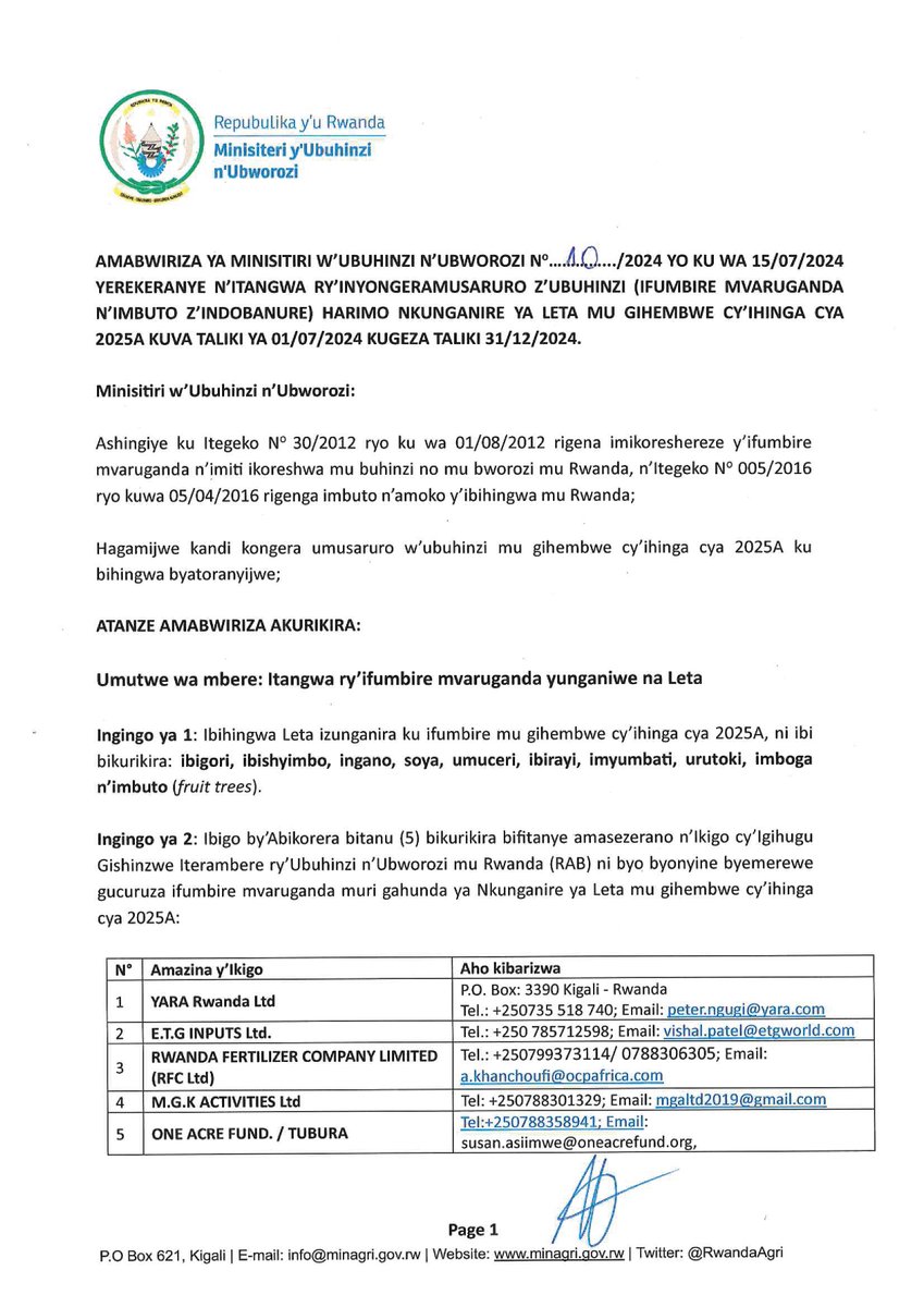 Ministry of Agriculture & Animal Resources |Rwanda tweet media