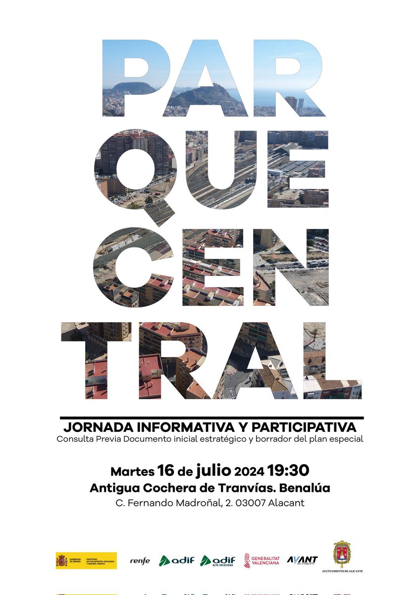 AVANT_informa's tweet photo. Mañana, en la antigua Cochera de Tranvías, en Benalúa, jornada informativa y participativa del #parquecentralAlicante https://t.co/JjedJOszvH