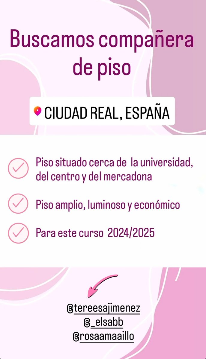 rosaamaaillo's tweet photo. Buscamos compañera de piso en Ciudad Real. 
@wikiCR #CiudadReal https://t.co/DHpKLsx0CM
