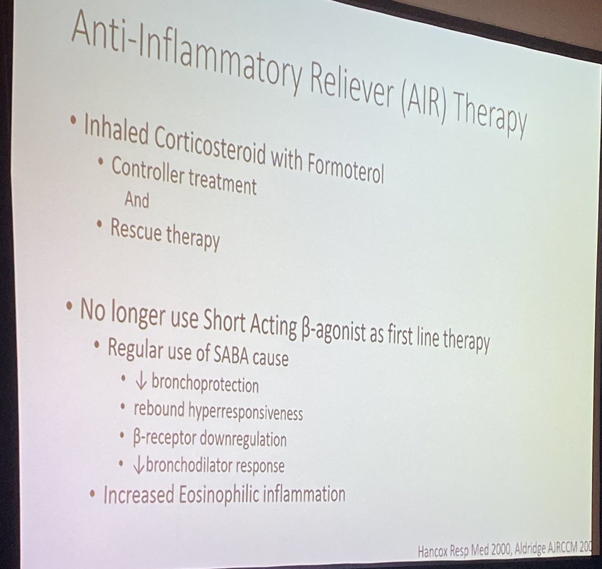 Asthma - regular use of SABA alone is not recommended.  #BSWIMRPadre2024 #BSWHTemple_IMED