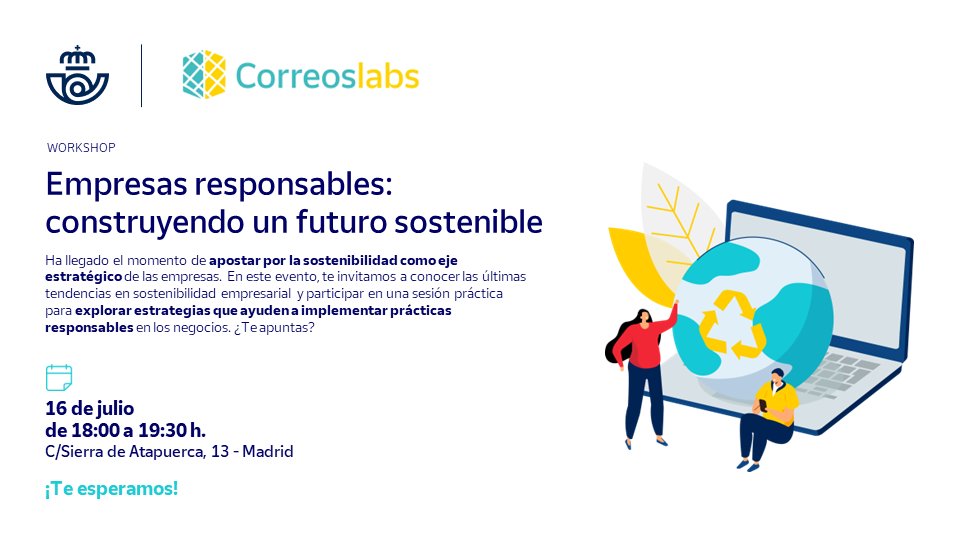 ¡Nos vemos mañana en el gran evento de sostenibilidad! 
Contaremos con la presencia de grandes expert@s que ahondarán en las #tendencias #sostenibles
 
No te lo puedes perder. ¡Te esperamos mañana en <a href="/Correoslabs/">Correoslabs</a>!
 
👉 Regístrate aquí: labs.correos.es/es/es/agenda/2… 

#CorreoslabsInnova