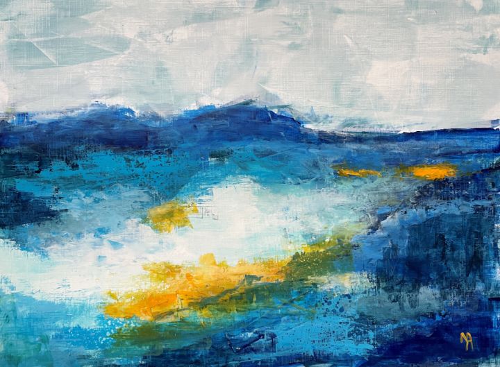 NatalieVerve's tweet photo. Art of the Day: "Blue view". Buy at: https://t.co/lrxCXLvoBQ https://t.co/F61qUIASgX