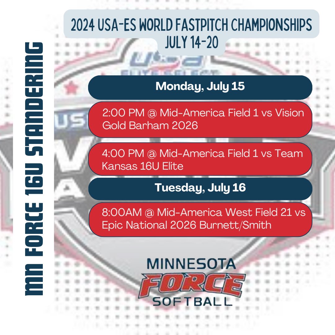 Schedule for this week!