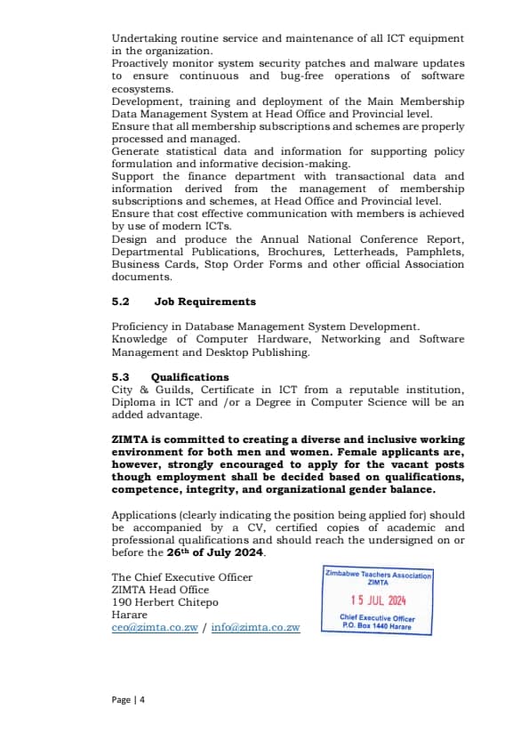 zimta01's tweet photo. Vacancy Announcements. The following vacancies have arisen at ZIMTA. https://t.co/SQNL0TGHfs