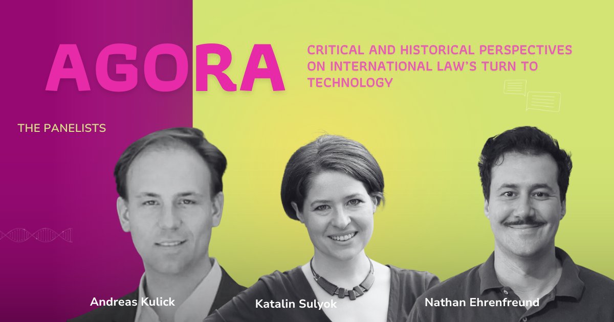 VU_lawfaculty's tweet photo. Let's give a warm welcome to the next agora of #ESIL2024Vilnius – „Critical and historical perspectives on international law’s turn to technology“ chaired by Lora Izvorova.

Panelists:
-Andreas Kulick
-Katalin Sulyok
-Nathan Ehrenfreund

#internationallaw #Technology @esil_sedi https://t.co/Eo9dXM5tta