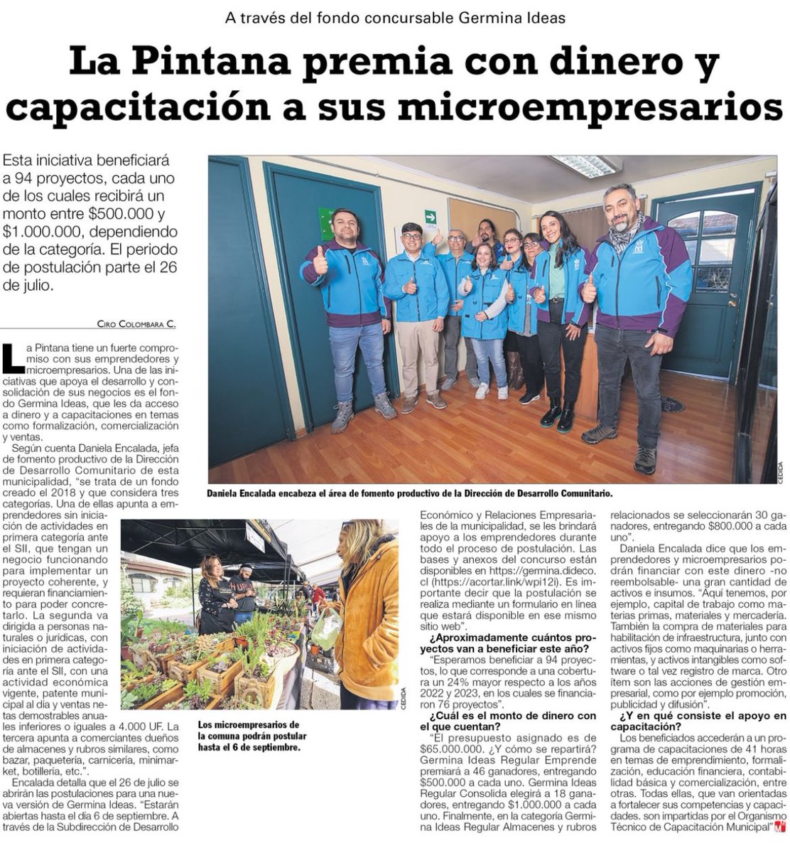 didecocl's tweet photo. 📰 El Diario @lun destaca el Fondo Concursable Germina Ideas, una gran oportunidad para impulsar tu emprendimiento. Este fondo está diseñado para apoyar con financiamiento y capacitaciones.
🚀 Postula desde el 26 de julio al 6 de septiembre.

Más info 👉🏻 https://t.co/rQ1hwdMtts https://t.co/RMPe6JpDEu