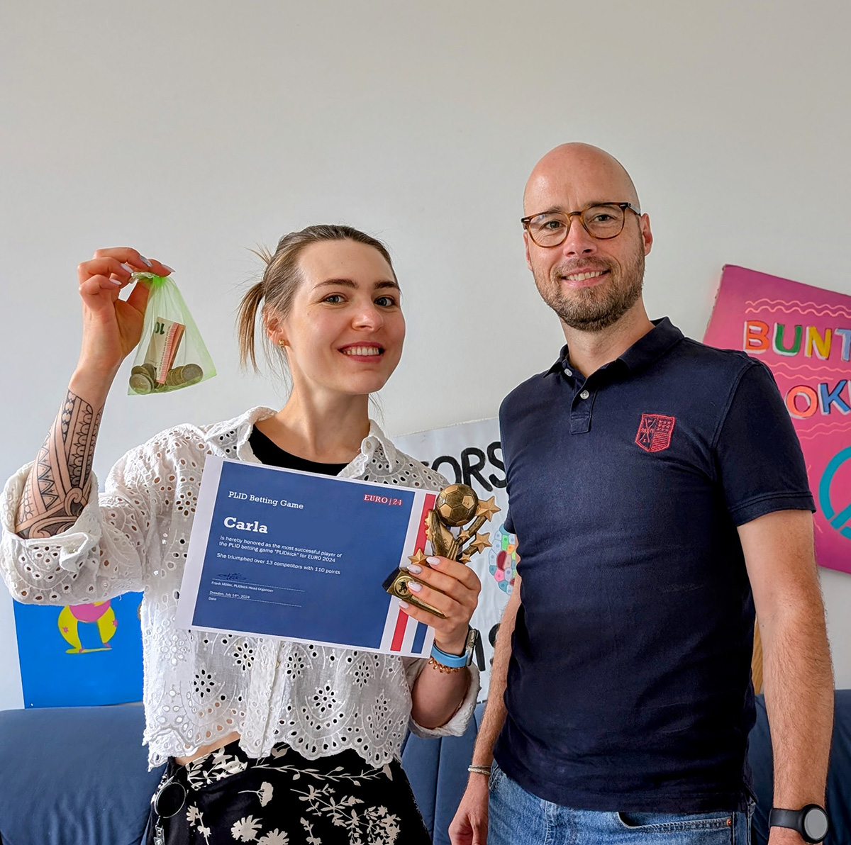 Paul Langerhans Institute Dresden - PLID (@plid_info) on Twitter photo Congratulations Carla on winning the "PLIDkick" betting game on the #EURO2024 ! The "Snoracle🐌" has guided you wisely! 🥳⚽️🥇🏆
We are already looking forward to the FIFA World Cup 2026 in 🇨🇦, 🇲🇽and the 🇺🇸. Congratulations Carla on winning the "PLIDkick" betting game on the #EURO2024 ! The "Snoracle🐌" has guided you wisely! 🥳⚽️🥇🏆
We are already looking forward to the FIFA World Cup 2026 in 🇨🇦, 🇲🇽and the 🇺🇸.