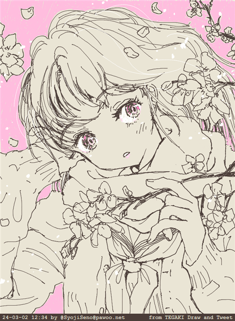 #2024年自分が選ぶ今年上半期の4枚 ホント自分、何やってたんだろうね。  ・『花風に心 舞う』 ・「ZZZ・・・」 ・「シェ---ッ!」 ・「ハラヘッタなぁ。適当な熊でもいないかしら。」  #Archive #FA #tegaki_dt