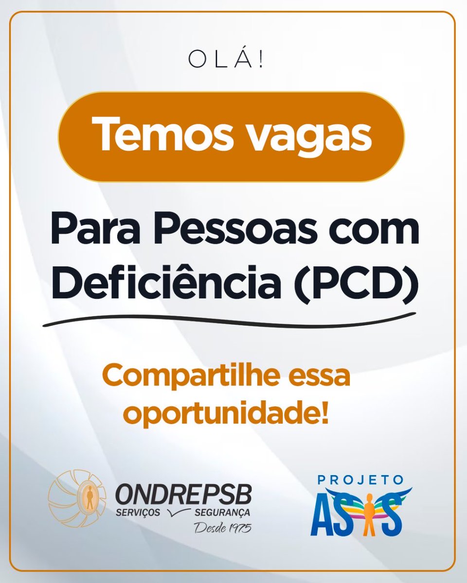 ondrepsb's tweet photo. Acesse https://t.co/raPu7O4ZOp para cadastrar seu currículo e se candidatar à vaga. Obrigado! https://t.co/cUZt0n75ib