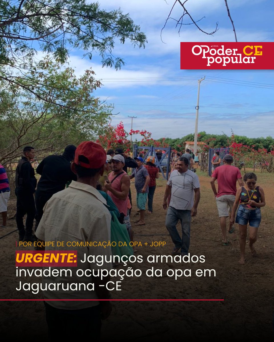 OpoderpopularCE's tweet photo. JAGUNÇOS ARMADOS INVADEM OCUPAÇÃO GREGÓRIO BEZERRA 

Hoje as famílias de trabalhadores e lutadores camponeses em processo de retomada da Ocupação Gregório Bezerra (em Jaguarana-CE) acordaram com uma verdadeira invasão de jagunços armados à mando [1/6]

https://t.co/dOn64dpuLr https://t.co/iAzrpECghS