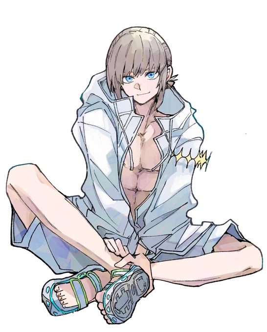 サマープリンスのオベロン #FGOかわいい顔して戦士の肉体なのとても良い 