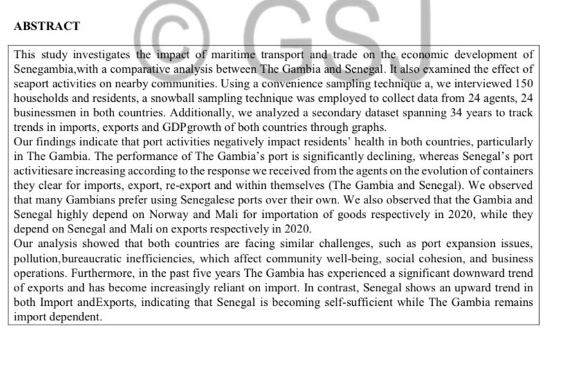 jamiqram1's tweet photo. Excited to share that ECOMANSA’s Research Ministry, under my direction as Research Director, has published our research on 'Maritime Transport, Trade, and Economic Development in Senegambia' after 8 months of hard work!  #UTG #ECOMANSA #Principalauthor 
https://t.co/9sJj0o3R0e https://t.co/cxDWueAbi1