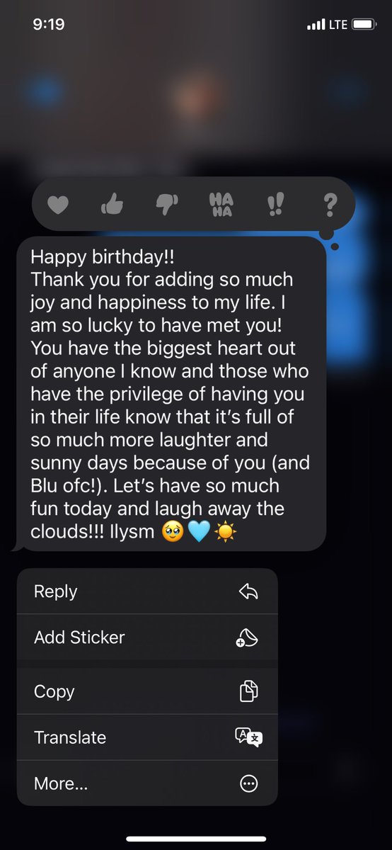 kristenscissors's tweet photo. That time my ex ruined my birthday by yelling at me in public and then sent mean text all night. And now this is the kind of text I get on my birthday 🥹 so grateful for who I have in my life I feel so loved. Best year ever 🩵✨ https://t.co/ij0tW1YM9c