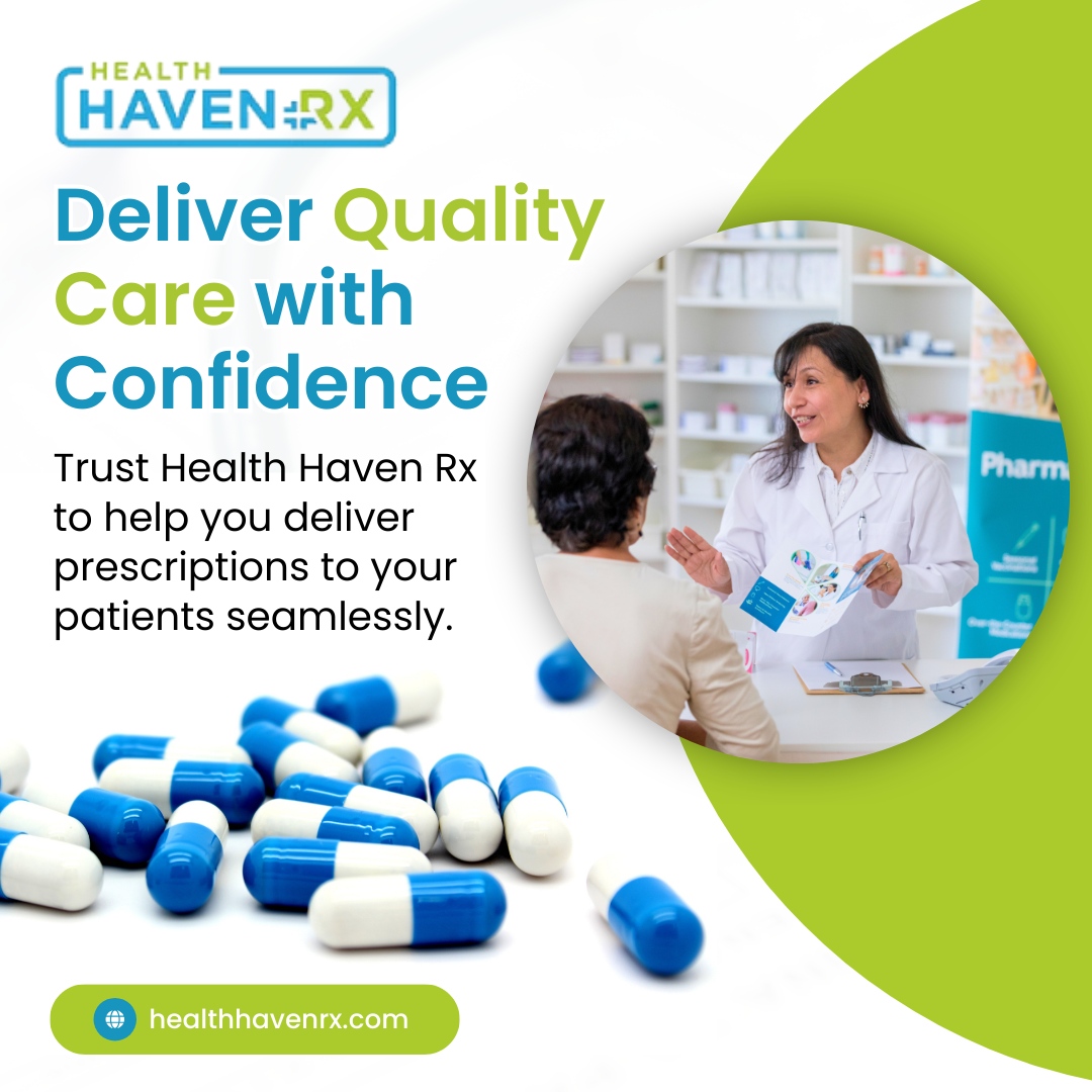💊 Count on us for reliable prescription services that prioritize patient well-being. With our seamless backend infrastructure, your patients receive their medications on time, every time.

Partner with us today!

#HealthHavenRx #DigitalPharmacy #Medications #Prescriptions #Pa...