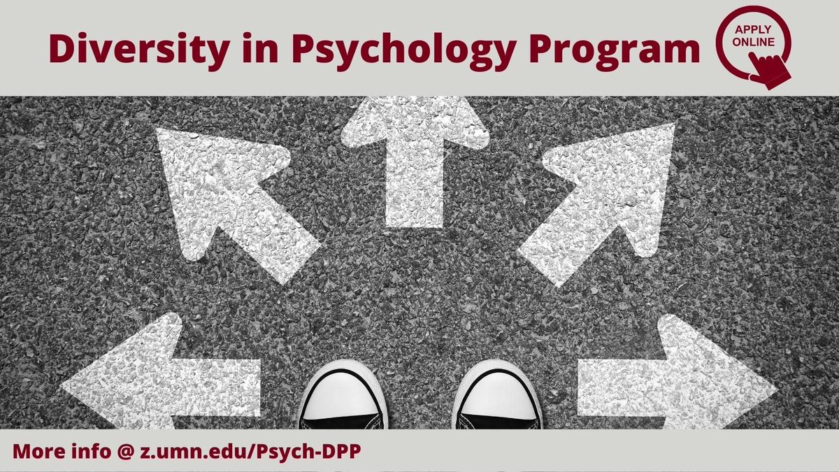 Attention aspiring psychology doctoral students! We are thrilled to announce that UMN’s Diversity in Psychology Program (DPP) is now accepting applications. Discover how DPP can help you on your journey to graduate school at z.umn.edu/Psych-DPP #DiversityInPsychology