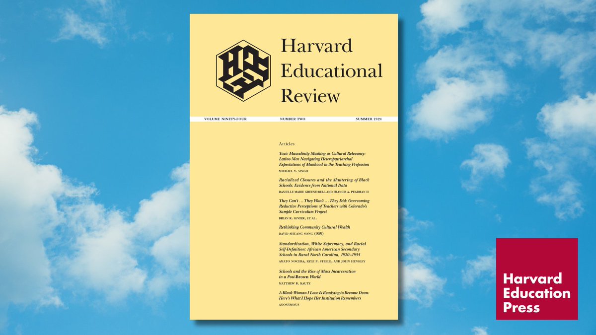 Harvard Education Press (@harvard_ed_pub) on Twitter photo In their #HarvardEdReview article, <a href="/Am_Nocera/">Amato Nocera</a>, Kyle P. Steele, and <a href="/srmhs_hensley/">John Hensley</a> tell a compelling historical narrative of how rural Black schools served as a key form of institutional building for the Black Freedom movement. bit.ly/3z0kTW3 In their #HarvardEdReview article, <a href="/Am_Nocera/">Amato Nocera</a>, Kyle P. Steele, and <a href="/srmhs_hensley/">John Hensley</a> tell a compelling historical narrative of how rural Black schools served as a key form of institutional building for the Black Freedom movement. bit.ly/3z0kTW3