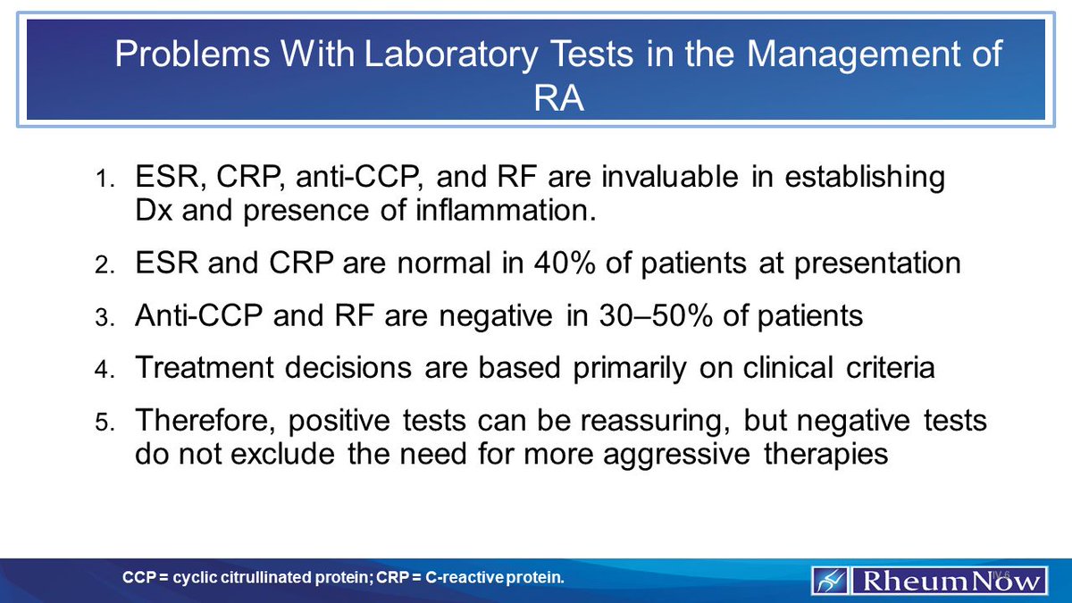 Problems With Laboratory Tests in the Management of RA 

buff.ly/3WlXxDl