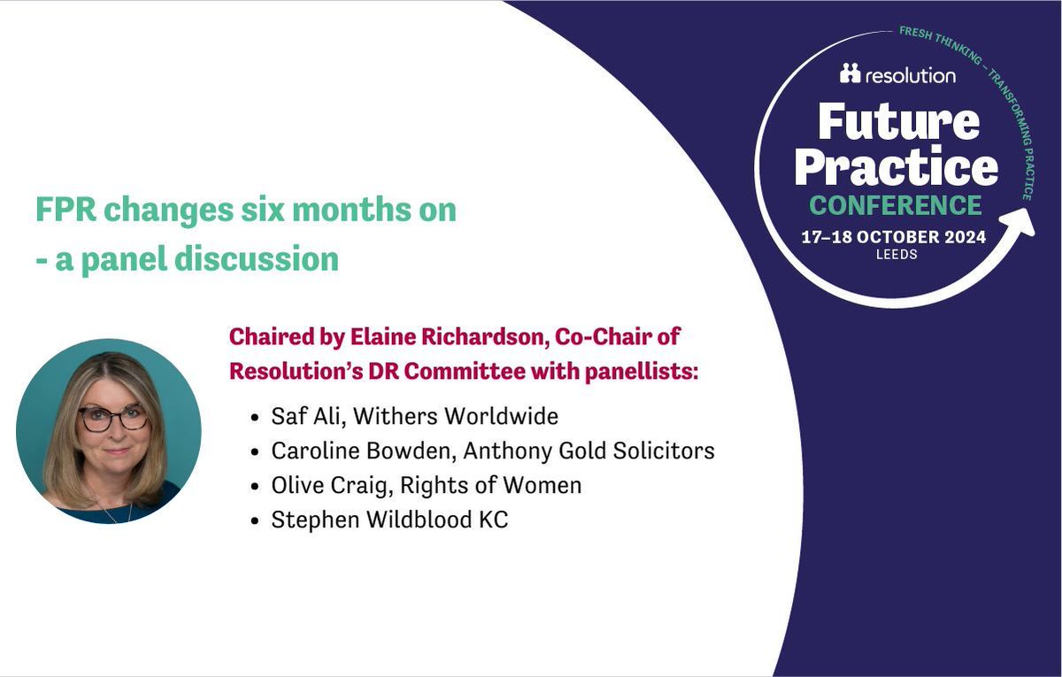 Family Procedure Rule changes six months on - what does this look like for family practitioners? Our panel of experts share perspectives

Part of a leading line-up for the Future Practice Conference '24- new venue, new look. See the full programme buff.ly/3zACTqk