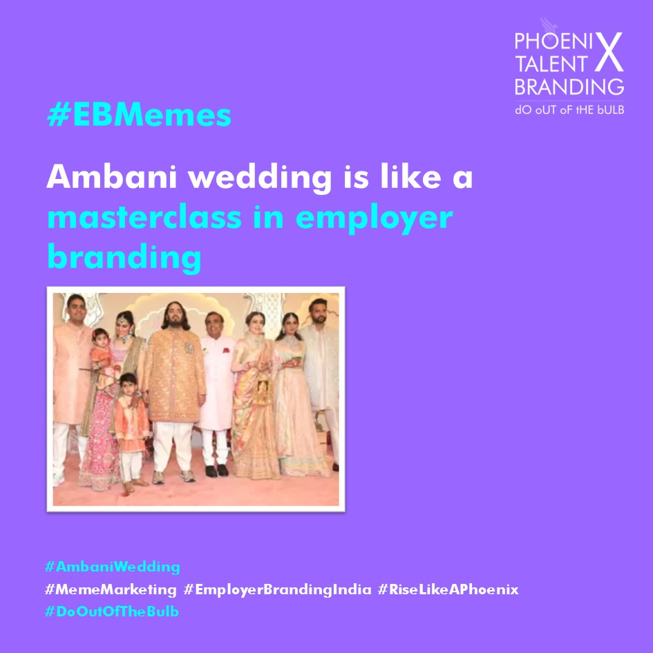 phoenixtalentX's tweet photo. #anantwedsradhika wedding is like a masterclass in employer branding - spend ₹5,000 crore, hire Beyoncé, @DiljitDosanjh and everyone will be talking about your 'company' for years! #AmbaniBranding #HireTheBest @amantweetkaur26 
#topical #ambaniwedding  #trending #momentmarketing https://t.co/Hgs8FQJRSp