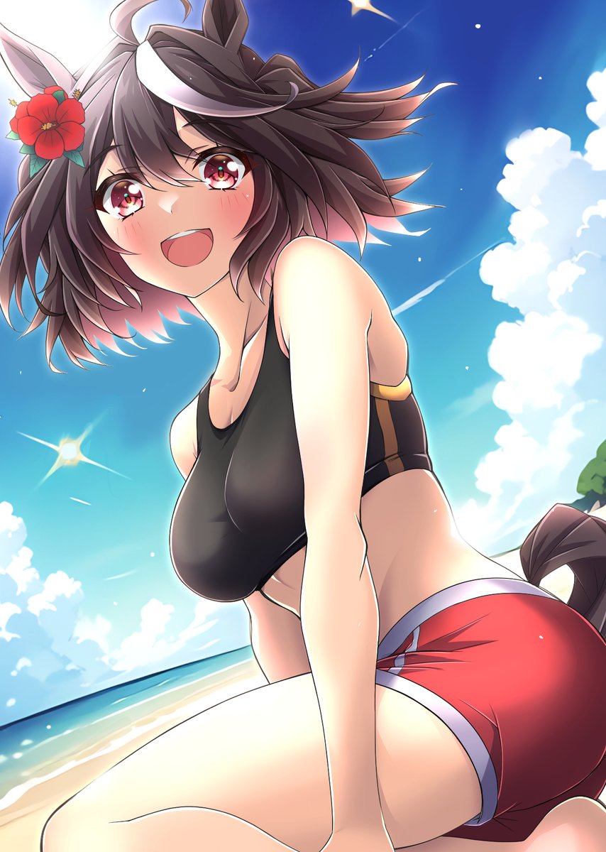 ウマ娘「水着キタちゃん2024#ウマ娘プリティーダービー#キタサンブラック 」|TOKIA@転職活動中のイラスト