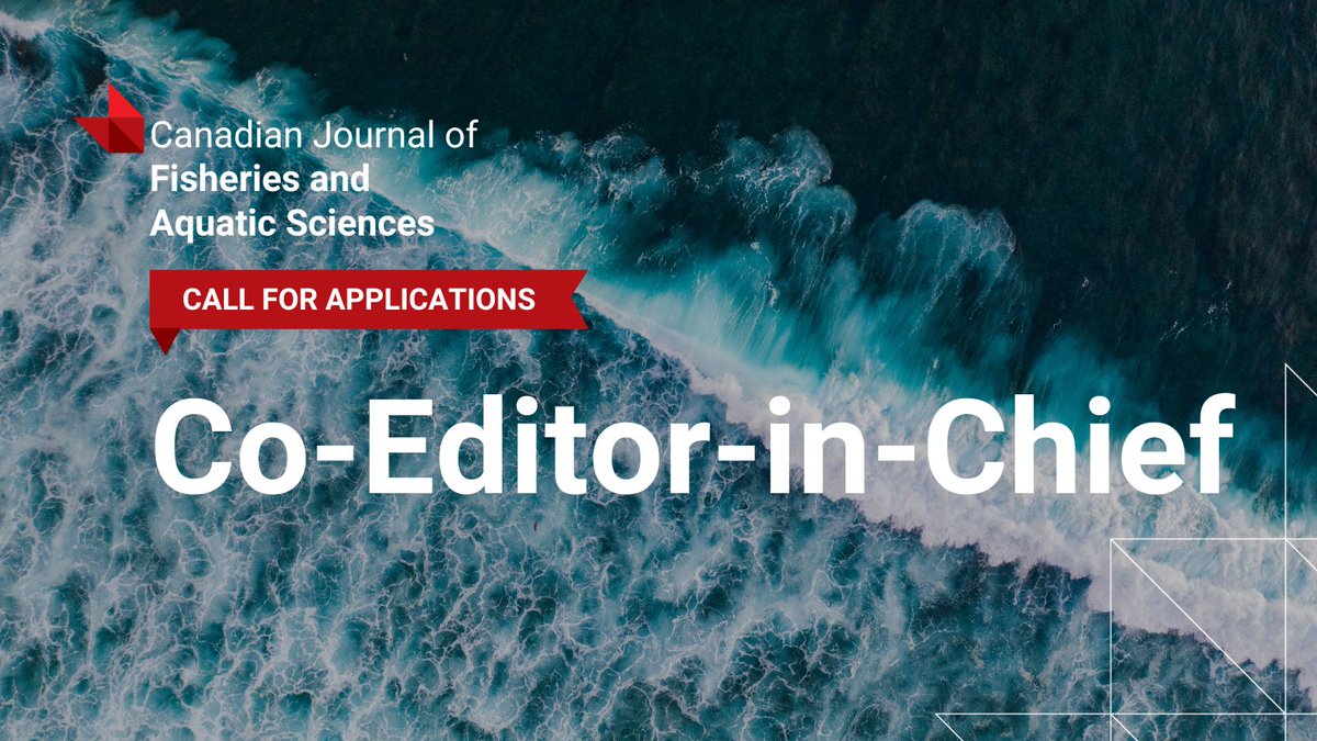 Join our journal team as Co-Editor-in-Chief!

We’re looking for a multidisciplinary thinker to help champion publication of fisheries + aquatic science research in CJFAS, a flagship journal published by the not-for-profit <a href="/cdnsciencepub/">Canadian Science Publishing</a>. 

Learn more: ow.ly/X6O750SyW4q