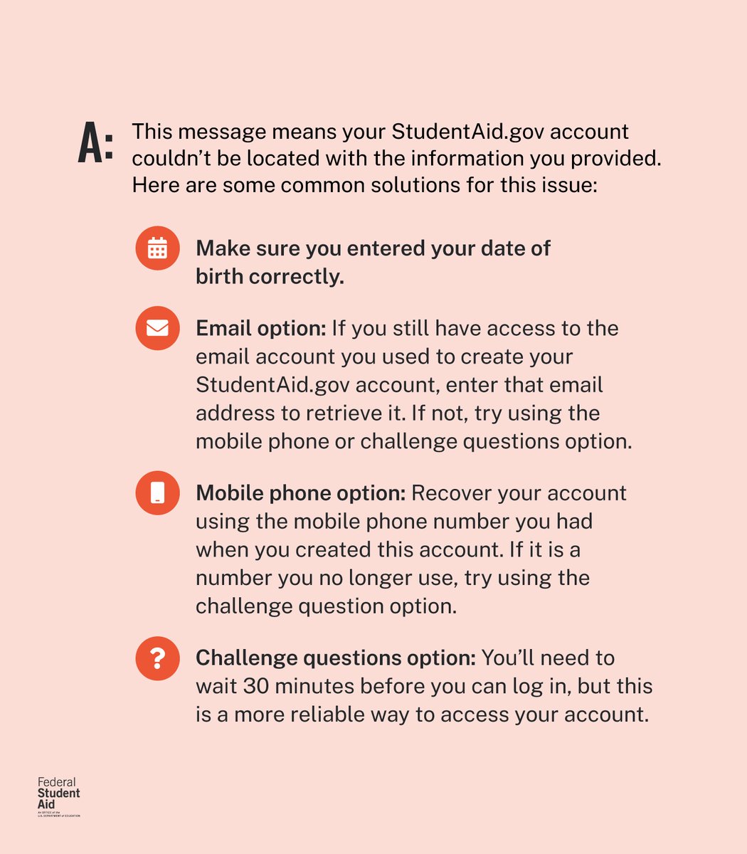 ⚠ Trying to log in, but getting this error message? ⚠​

There are a few ways to locate your account and regain access.
