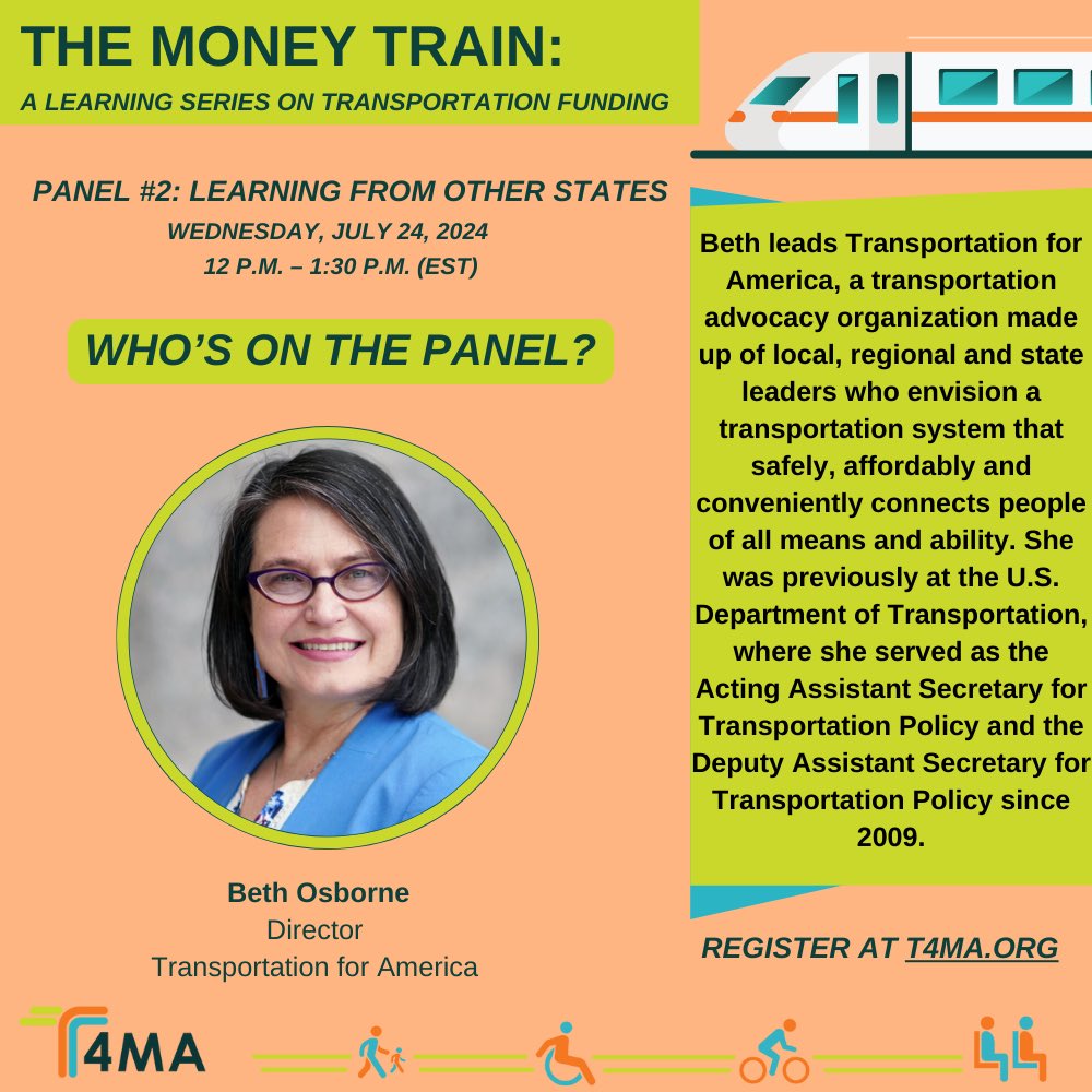 T4MASS's tweet photo. ‼️🚨 Join our Money Train series on July 24 at noon (via Zoom) to explore innovative state transportation funding. RSVP:
https://t.co/jjWE5KpbxP
#TransportationFunding #TransitInnovation #MoneyTrainSeries #MoneyTrain #themoneytrain #T4MA https://t.co/hx4ZCiHD9f