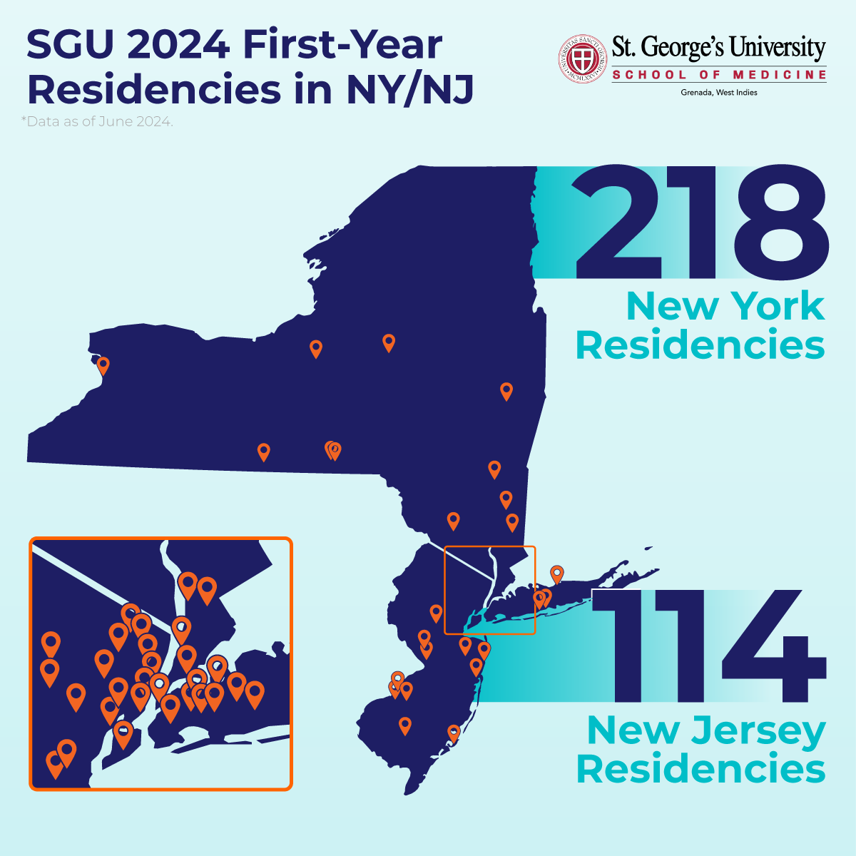 StGeorgesU's tweet photo. The breadth of SGUโs impact on the healthcare workforce is none more evident than in NY/NJ. Learn more about how SGU grads are meeting the critical demand for primary care physicians: https://t.co/9qX5gR9fRs #SGUMatch https://t.co/oxRmrrcvKg