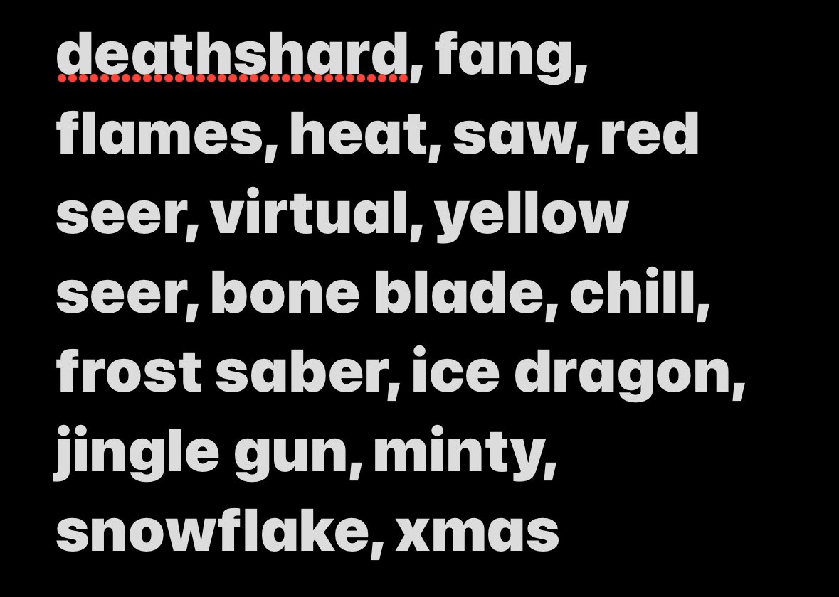 i’m trading these mm2 murder mystery weapons for royale high rh diamonds !! pls comment or dm if you are interested ^_^ 🩷🩷 ngf proofs pinned 

adopt me roblox halo halos weapons