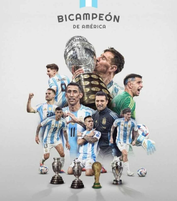 Somos bicampeones! 🇦🇷⚽️💪🏻#CopaAmerica2024 #Argentina #Bicampeones