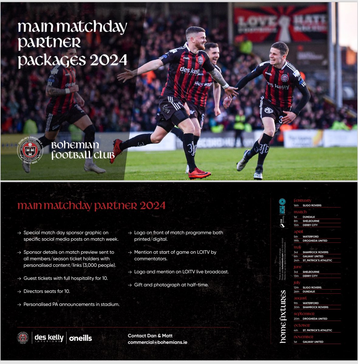 dlLambo's tweet photo. RTs appreciated 🔴⚫️

Main match sponsor for this Fridays Bohs v Rovers FAI Cup game is available.

DM for details 🤝 https://t.co/m0q8Sal30v