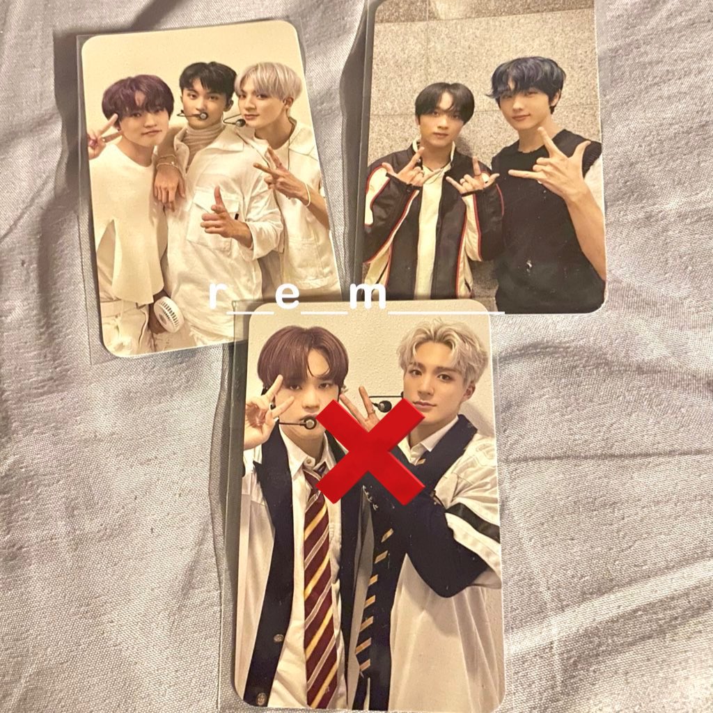 r__e__m_____'s tweet photo. want to sell

pre order benefit mumo jp nct dream istj 50k each
• unit chenle mark jeno
• unit haechan jisung
• unit chenle jeno (sold)

kaltim, ina. nego, shopee available

tags. wts pob pc photocard https://t.co/MEDG4uqOuA