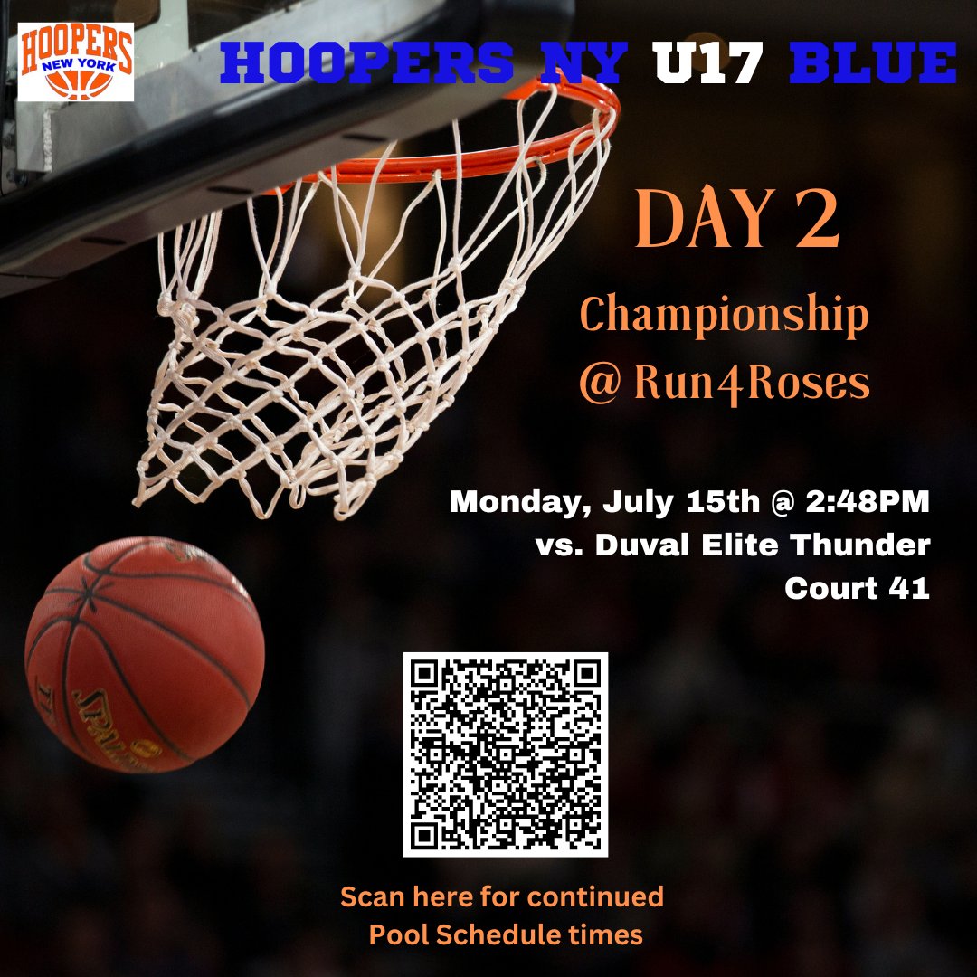 Hoopers NY 17u Blue Schedule &amp; QR Code updates for Run 4 Roses Championships, see flyer <a href="/_BlakeDerrick/">Blake Derrick</a> <a href="/BashHoopsNE/">Bash Hudson</a> <a href="/NYCHoopsnball/">Stacey Davis</a> <a href="/NYCHoops/">NYC Hoops</a> <a href="/BlueStarMedia1/">BlueStar Media</a> <a href="/NYGHoops/">NYGHoops</a> <a href="/KPannell71/">“KP”</a>
