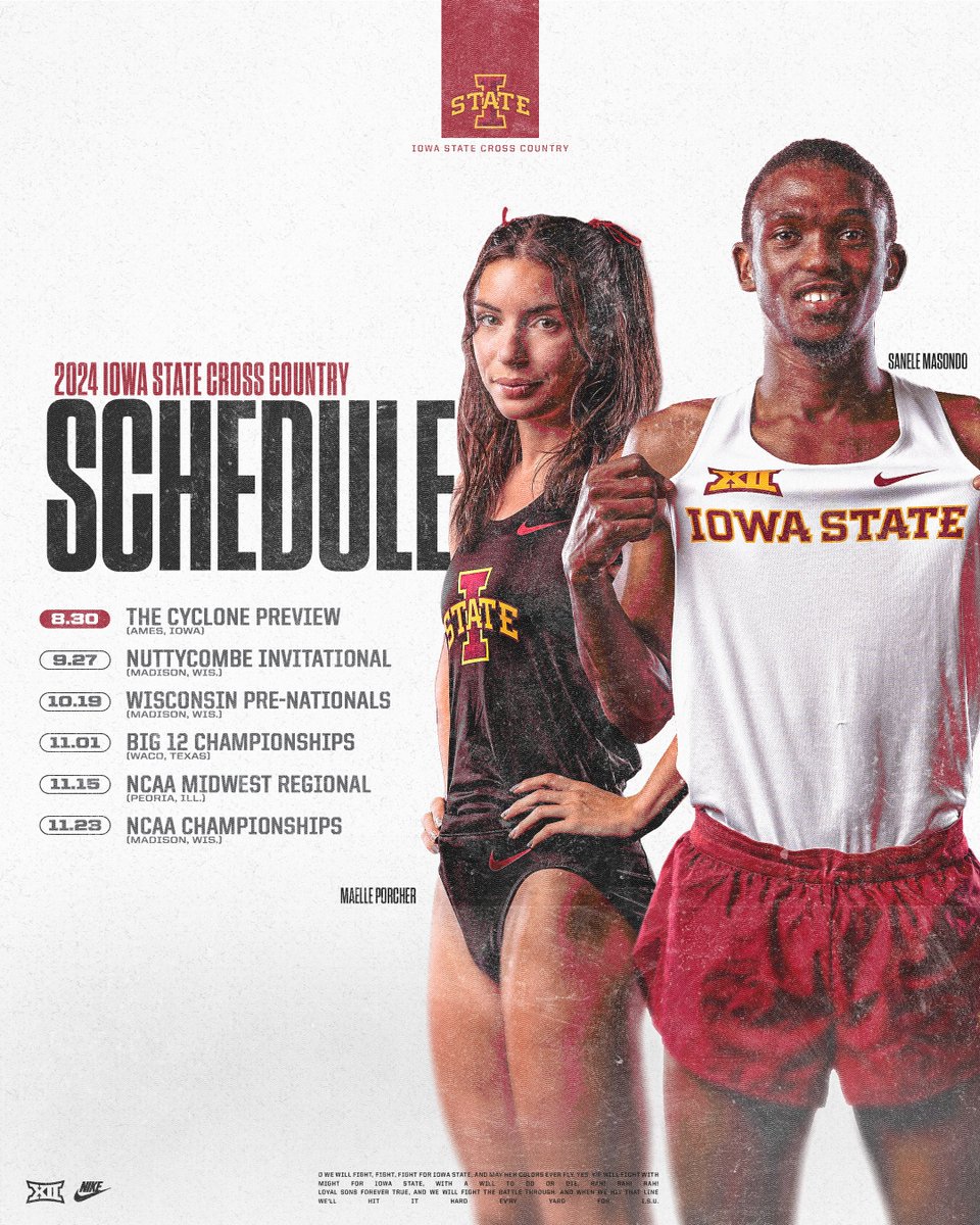 No better way to kickstart your week than with the 2⃣0⃣2⃣4⃣ 𝑪𝒚𝒄𝒍𝒐𝒏𝒆 𝑪𝒓𝒐𝒔𝒔 𝑪𝒐𝒖𝒏𝒕𝒓𝒚 schedule! Catch us on the course soon 🏃‍♀️🏃‍♂️

📰: tinyurl.com/29vqrjlv

#Run4ISU