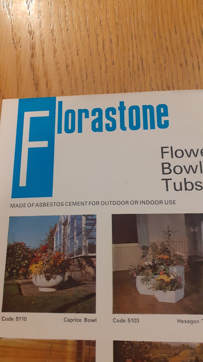 Gardens could be dangerous places in the 1970s. Containers 'made of asbestos cement for outdoor or indoor use' 😱 leaflet found in the Lindley Library today <a href="/RHSLibraries/">Royal Horticultural Society Libraries</a>