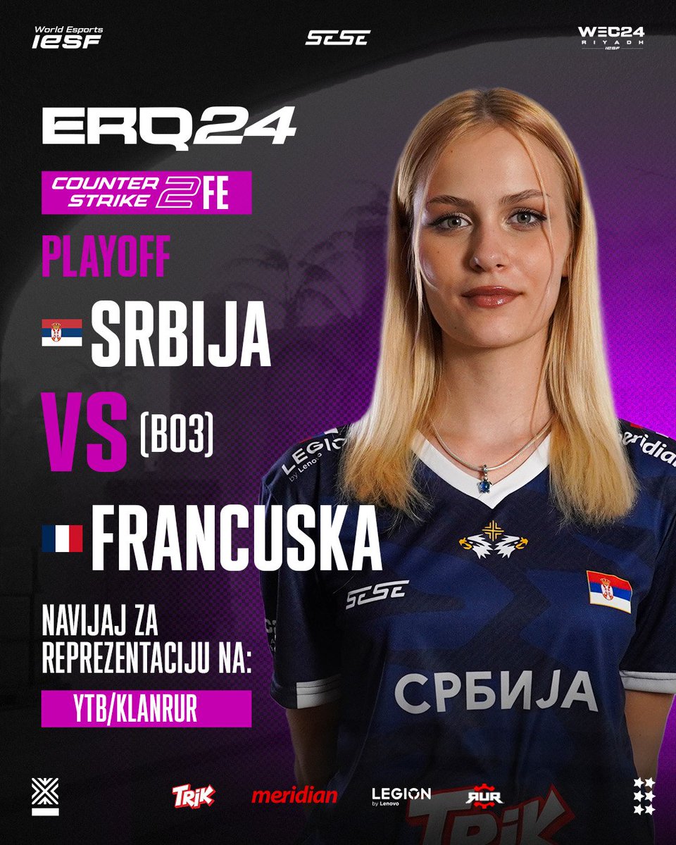 Pred nama je veoma važan meč protiv jedne od najjačih reprezentacija u Evropi - Francuske. 

Da li će naše devojke uspeti da ostvare još jednu veliku pobedu? 

Podržite ih od 17:00 na <a href="/klanrur/">RUR</a> youtube kanalu 🇷🇸

#SESE #iesf #WEC24 #RIYADH24 #WorldEsports #counterstrike #CS2