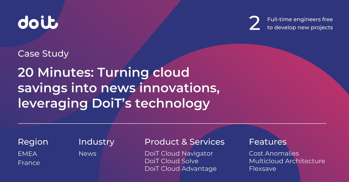 Discover how <a href="/20Minutes/">20 Minutes</a> optimized cloud costs &amp; freed up resources for innovation with DoiT Cloud Navigator. Learn how they enhanced efficiency &amp; developed new AI-driven tools.
🔗  bit.ly/4bLbH5w
#CloudComputing #AWS #GoogleCloud #CostOptimization  #DigitalTransformation