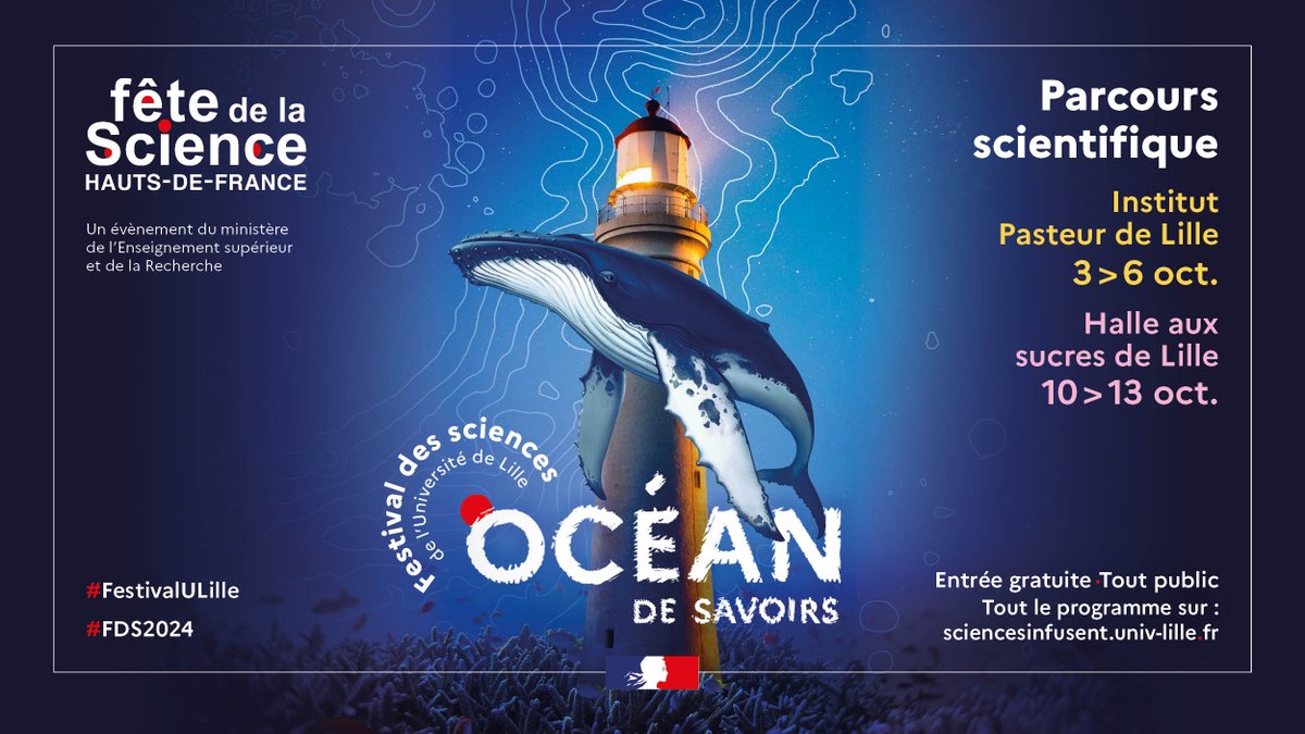 📢Notre parcours scientifique revient pour la #FDS2024 et prendra place au 1894 - <a href="/PasteurLille/">Institut Pasteur de Lille</a> et à la Halle aux sucres de Lille !
Informations &amp; réservations scolaires dès le 26 août ici👉bit.ly/4bDinTe

🤝 <a href="/hautsdefrance/">Région Hauts-de-France</a> <a href="/MetropoleLille/">Métropole Européenne de Lille</a> <a href="/Ombelliscience/">Ombelliscience</a> <a href="/lillefrance/">Ville de Lille</a>