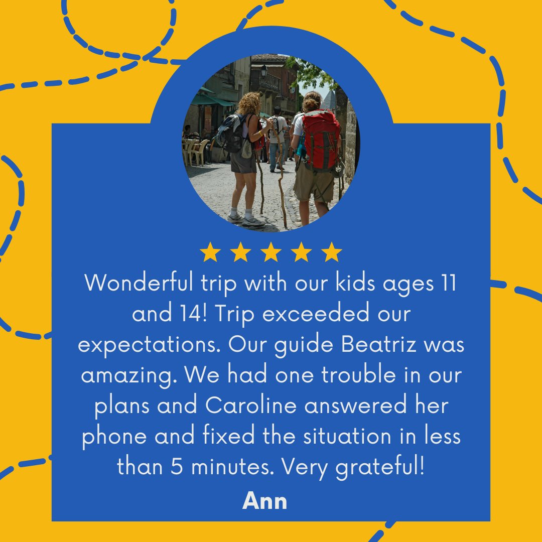 Thank you, Ann, and your wonderful family! We are thrilled that you had such an amazing Camino experience. We are fortunate to have such excellent guides for our luxury tour. Thanks for choosing Walk The Camino!